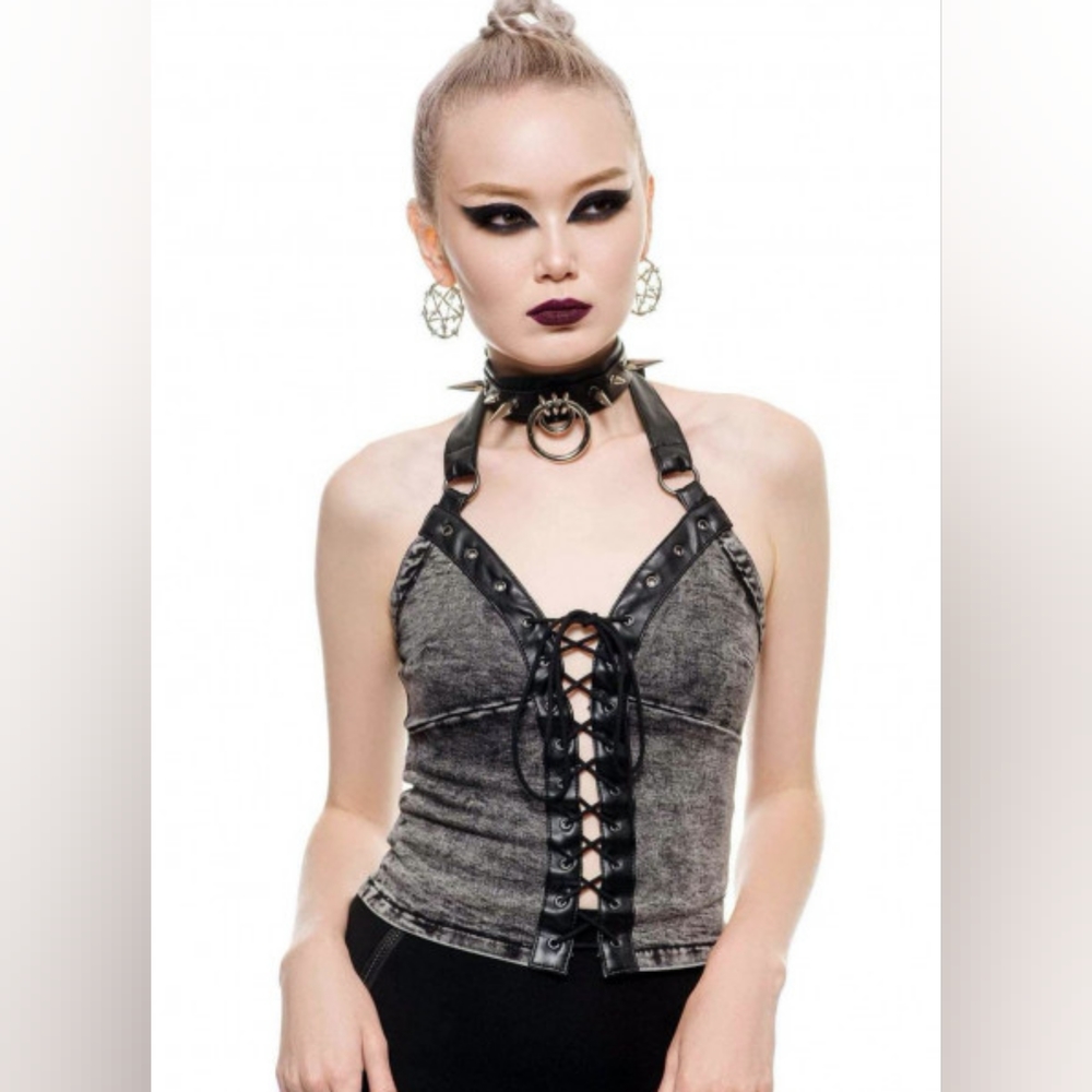 Aramis Denim Halter Top NWT